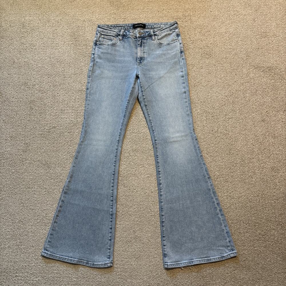 Purple Brand Women’s Flare Wide Leg Jeans Light Wash Size 28/33 Style D0500